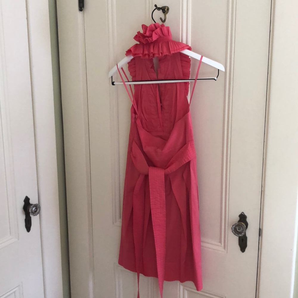 BCBGMaxAzria Ruffled Halter Cocktail Dress - Picture 2 of 7